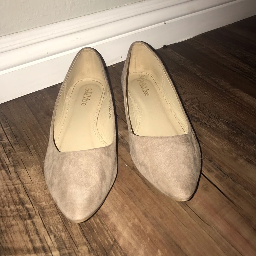 Taupe suede flats